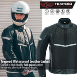 Waterproof Black Leather Motorcycle Jacket