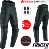 Cruiser Black Leather Motorcycle Trousers