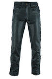 Casual Laced Black Leather Trousers