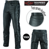 Casual Laced Black Leather Trousers