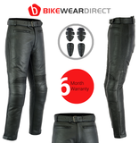 Touring Black Leather Motorcycle Trousers