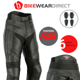 RS Black Leather Motorcycle Trousers