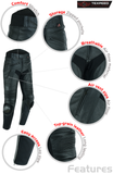 Sliding Black Leather Motorcycle Trousers