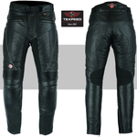 Waterproof Black Leather Motorcycle Trousers