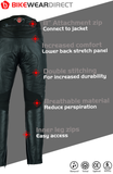 Waterproof Black Leather Motorcycle Trousers
