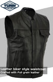 Leather Sons Of Anarchy Style Motorcycle Motorbike Waistcoat SOA Vest Cut