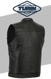 Leather Sons Of Anarchy Style Motorcycle Motorbike Waistcoat SOA Vest Cut